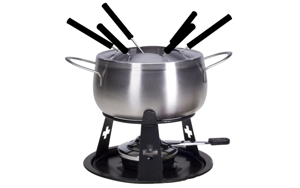 Nouvel Service à fondue à la viande Croix CH 9 Pièce/s, Noir/Argenté