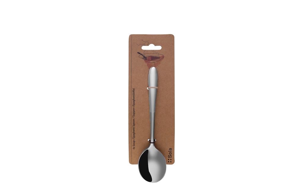Sola Cuillère à spaghetti Basic Alpha, poli, 4 pièces