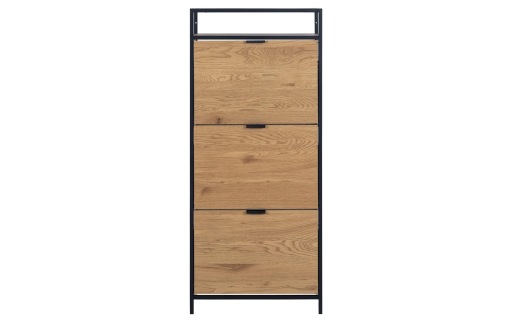 AC Design Armoire à chaussures Seaford 56 x 30 x 129 cm, Noir/Nature