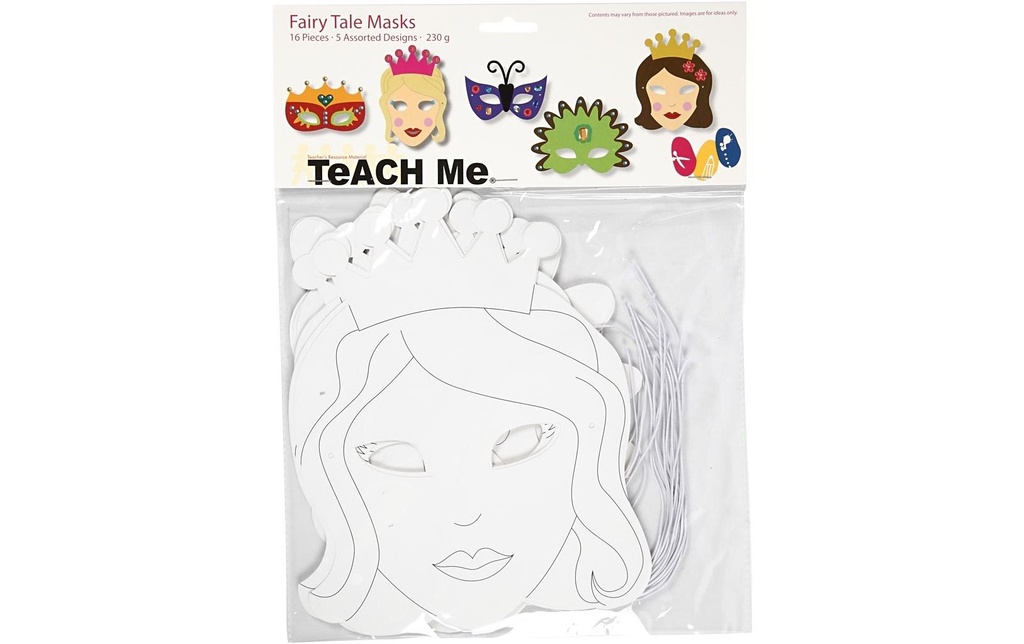 Creativ Company Accessoires de fête Masques de contes de fées 16 pièces