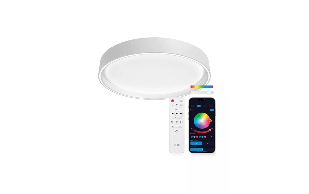 KSiX Plafonnier SmartLED Helios RGBIC blanc 40 cm 3400 lm