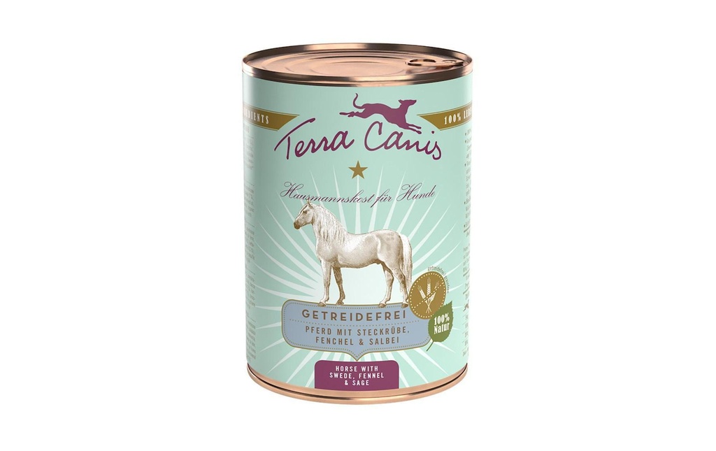 Terra Canis Alimentation humide Menu sans céréales avec cheval, 400 g