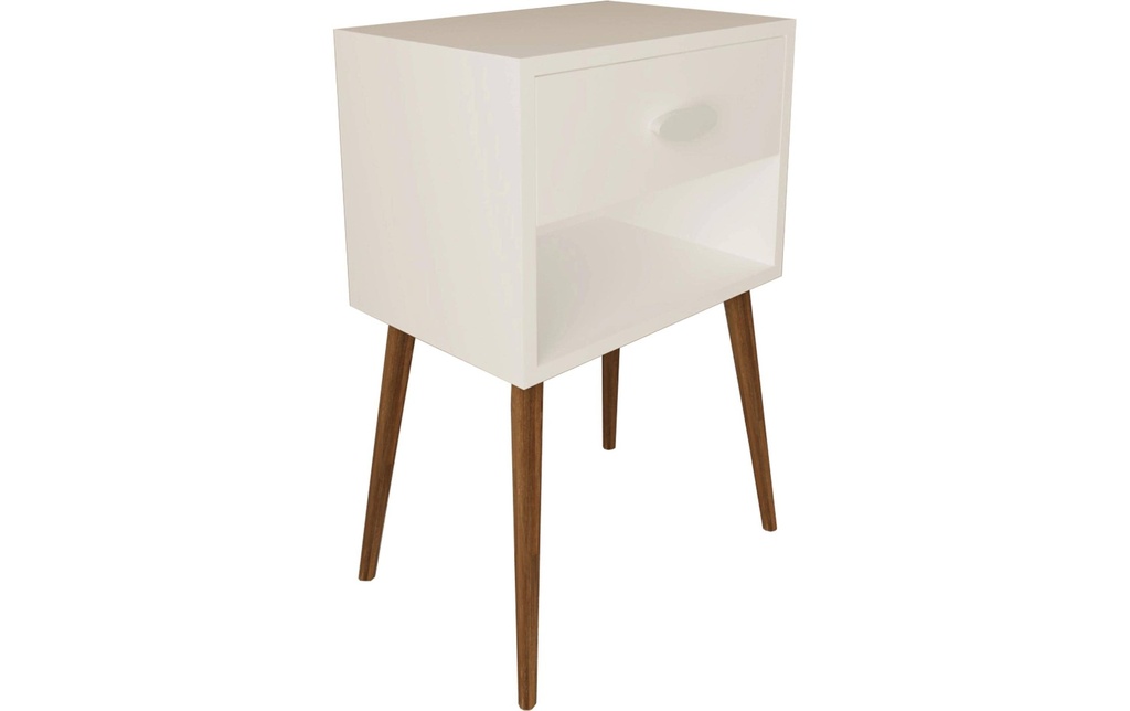 VCM Table de nuit Singol XL 45 x 70 cm, Blanc