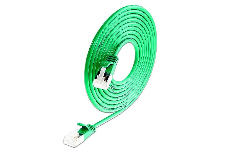 SLIM Câble patch slim RJ-45 - RJ-45, Cat 6A, U/FTP, 3 m, Vert