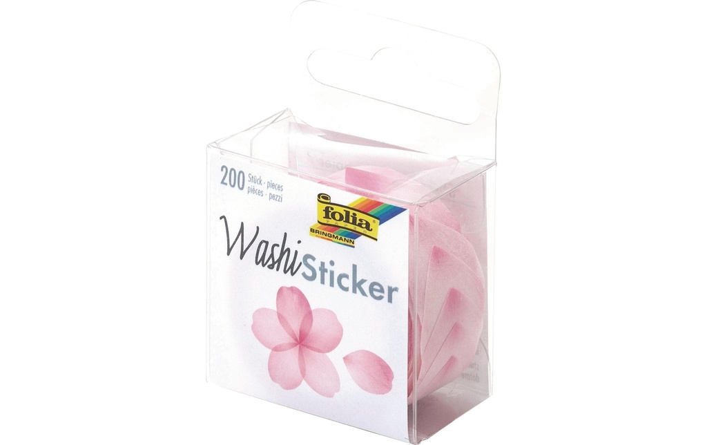 FOLIA Washi-Sticker fleur rose (200 pces)
