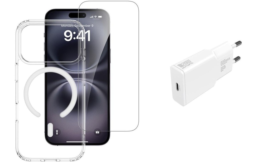 4smarts Coque arrière 3in1 Kit de démarrage MagSafe pour iPhone 17 Pro Max