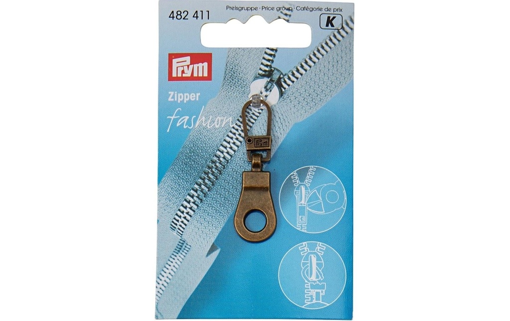Prym Fermeture éclair Fashion Zipper, avec oeillet, cuivre