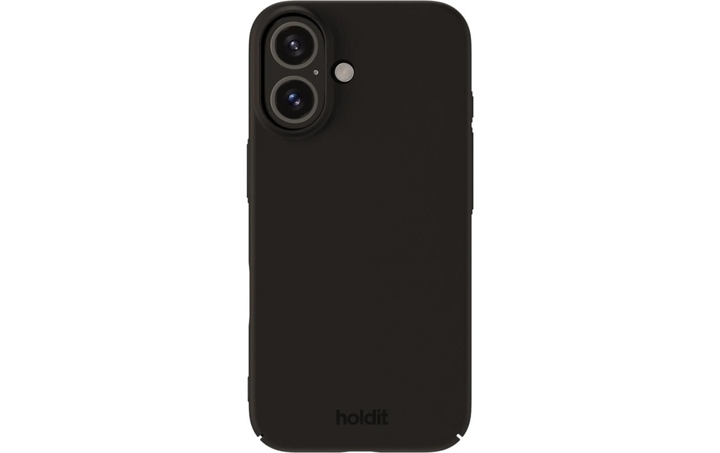 Holdit Coque arrière Silicone iPhone 16 Noir