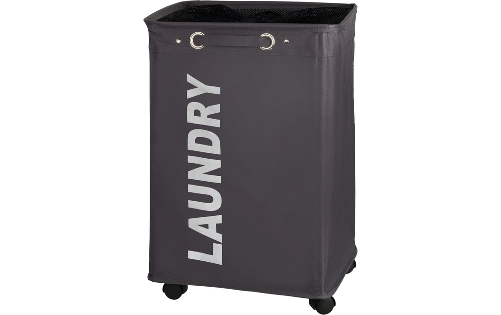 Wenko Corbeille à lessive Quadro 79 l, Noir