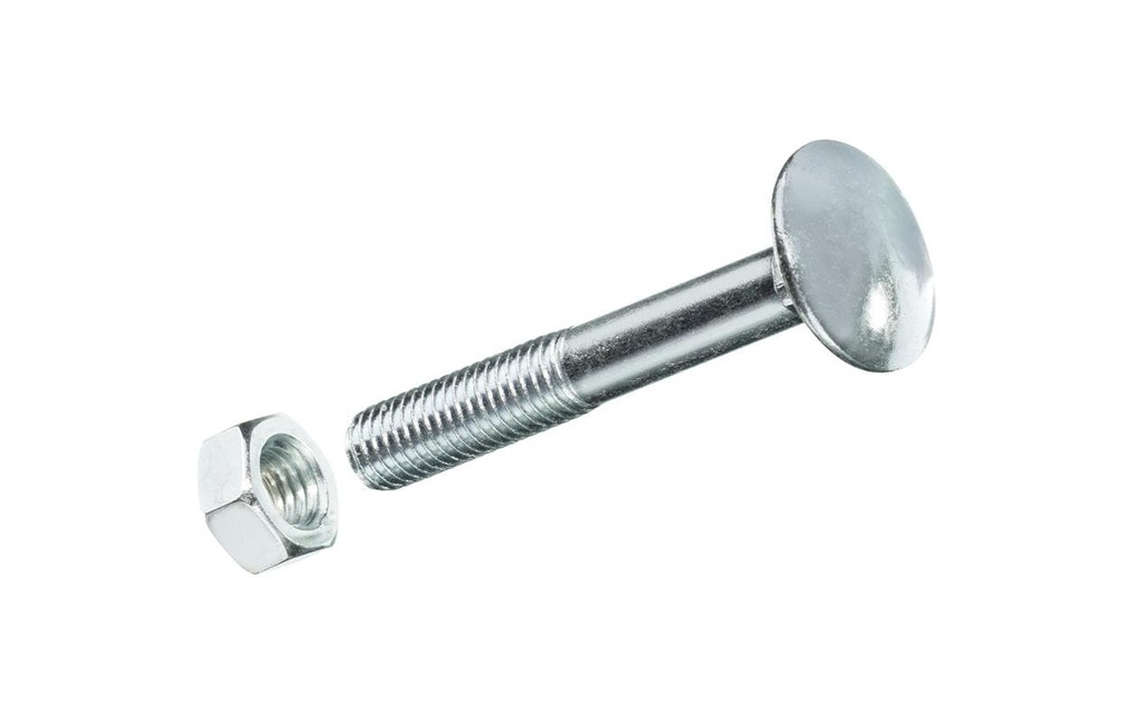 FTM Vis de serrure M 6 x 60 mm avec écrous Acier, 4 pièces