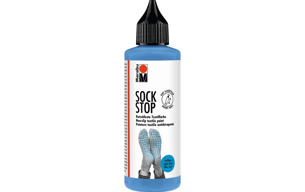 Marabu Peinture pour textile Antidérapant Sock Stop 90 ml, Bleu clair