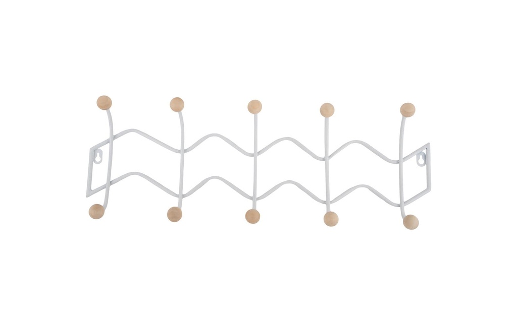 present time Portemanteau mural Zig Zag 61 x 20 cm, blanc
