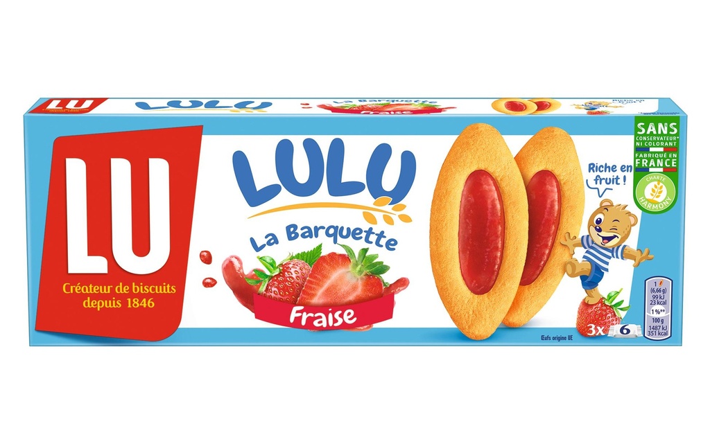 LU Petits gâteaux Barquette fraise 120 g