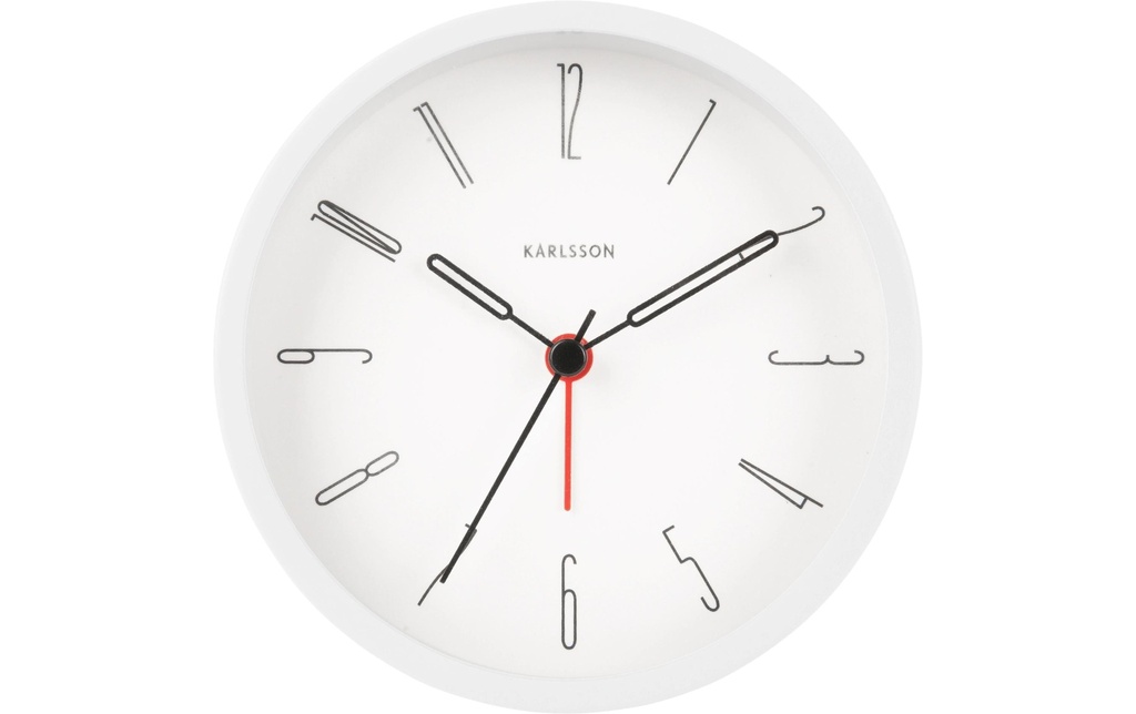 KARLSSON Réveil classique Belle Numbers 11 cm, Blanc