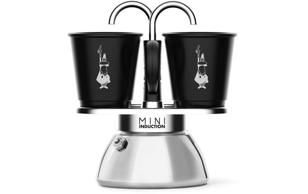Bialetti Cafetière italienne Mini Express Induktion 2 tasses, Noir