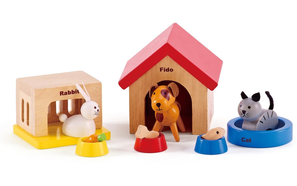 Hape Meuble de maison de poupée Animaux de compagnie