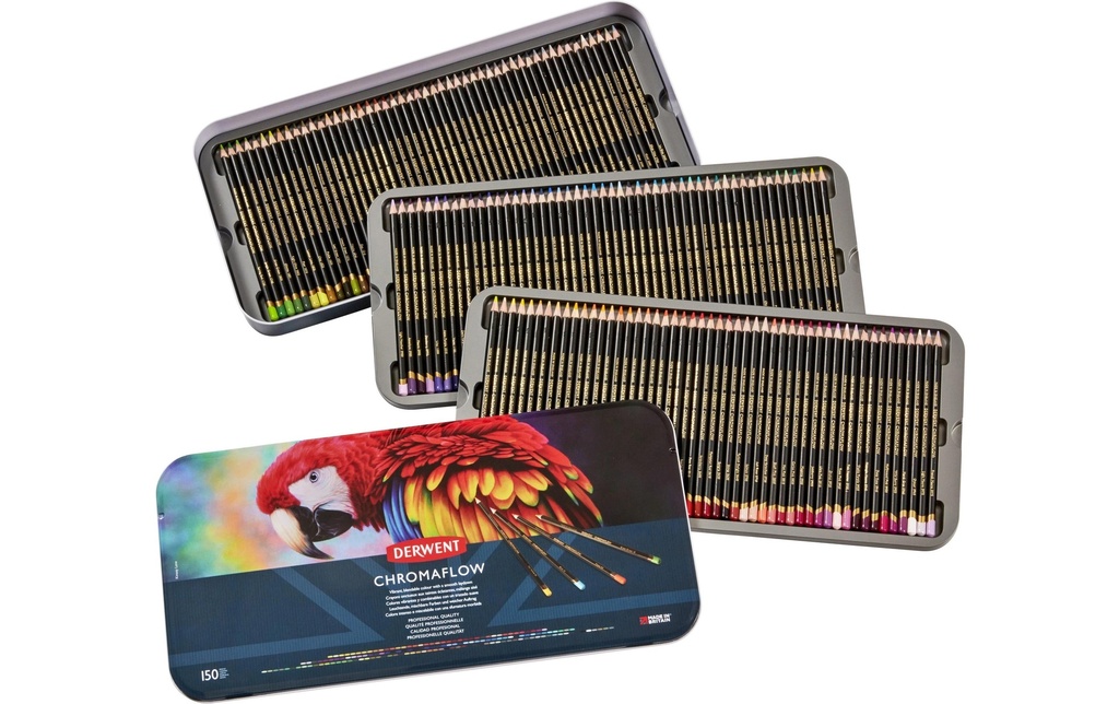 Derwent Crayons de couleur Chromaflow Professional 150 pièces