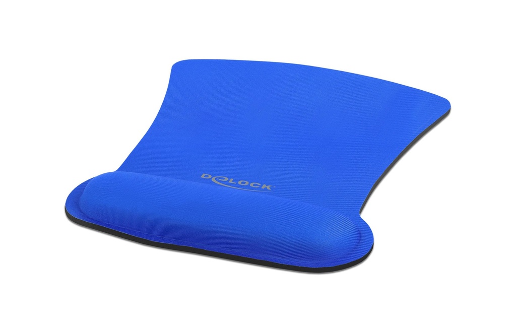Delock Tapis de souris ergonomique avec repose-poignet, bleu Bleu