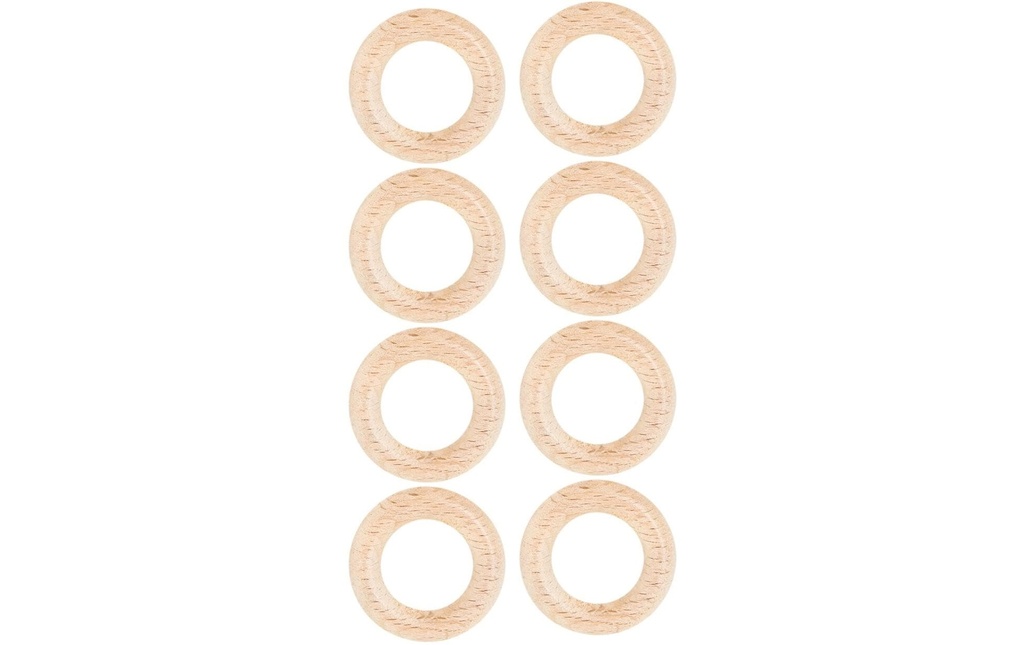 lalana Anneau en bois Anneau en bois 3.5 cm, 8 pièces