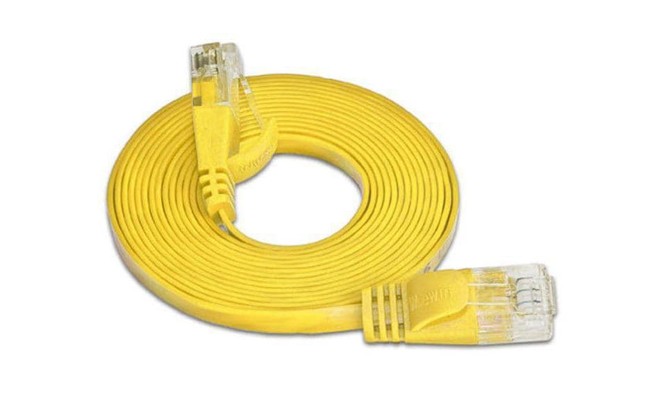 SLIM Câble patch slim RJ-45 - RJ-45, Cat 6, UTP, 20 m, Jaune