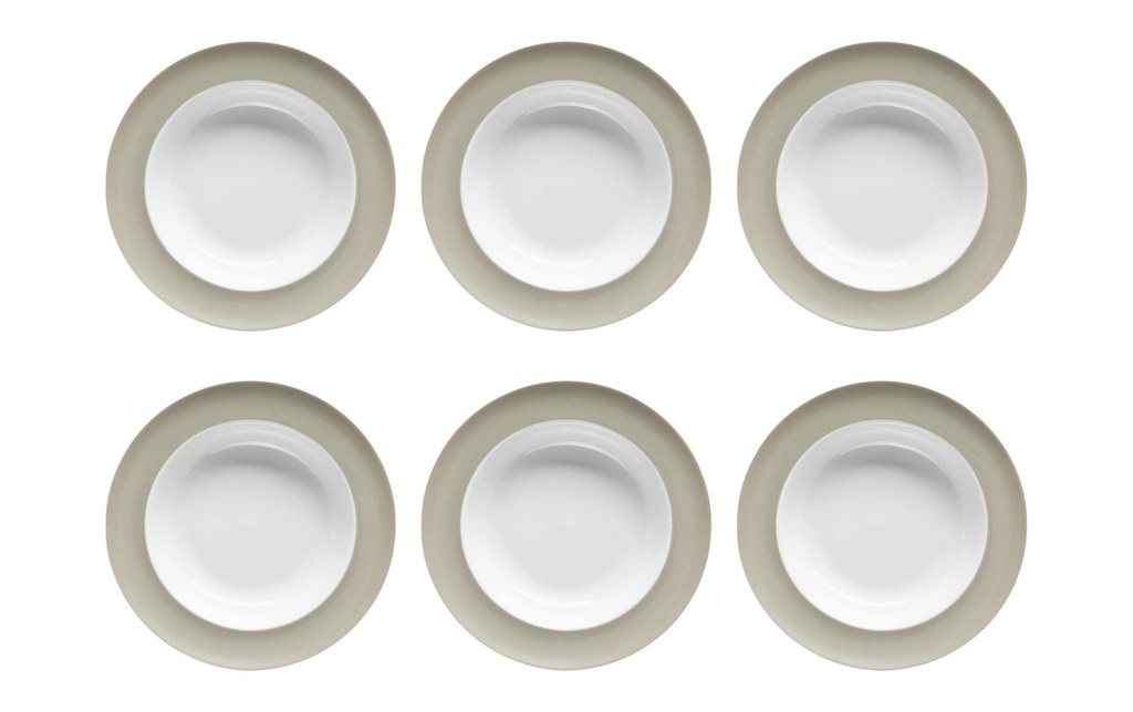 THOMAS Assiette de soupe et de pâtes Sunny Day 6 Pièce/s,Gris, 23 cm