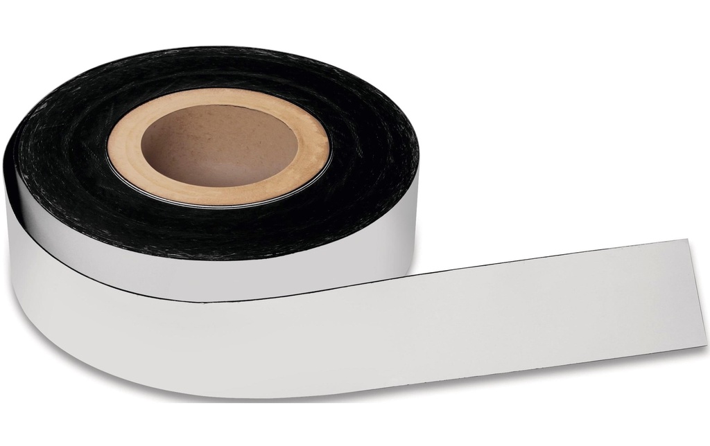 Magnetoplan Bande magnétique PVC 30 mm x 30 m, Blanc