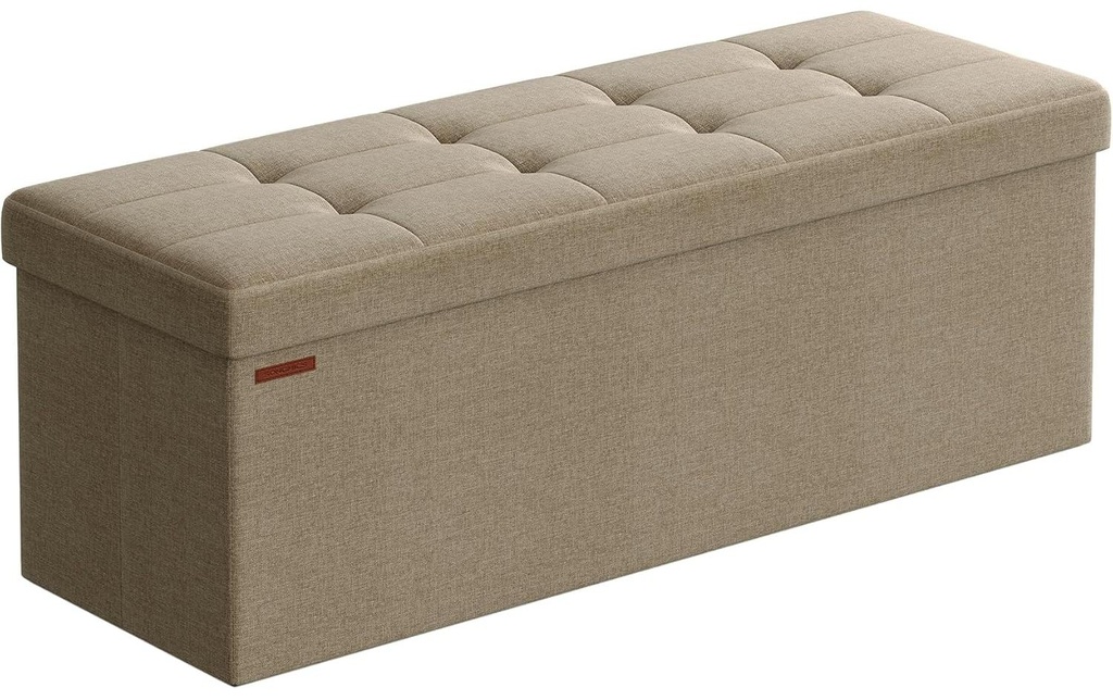 Songmics Coffre-siège Ottomane 110 x 38 cm, Beige