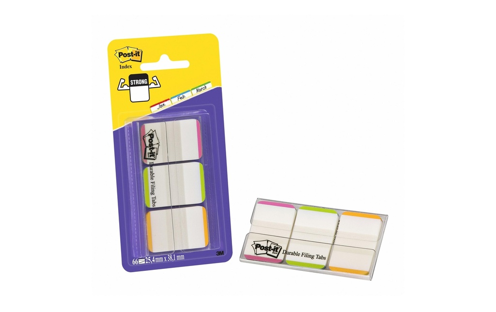 Post-it Marque-page Index Strong Rose/Orange/Vert, 3 Pièce/s