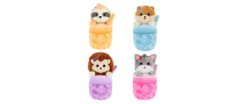 Keeleco Peluche Bubble Tea animaux assortis 15 cm