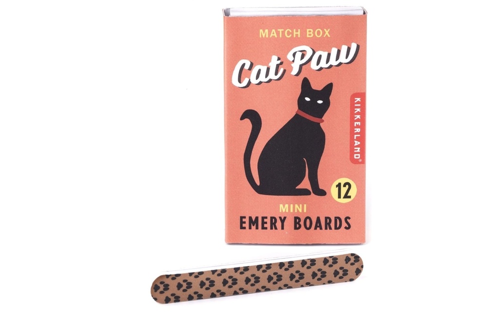 Kikkerland Lime à ongles Cat Paw Match Box Emery Boards 12 pièces