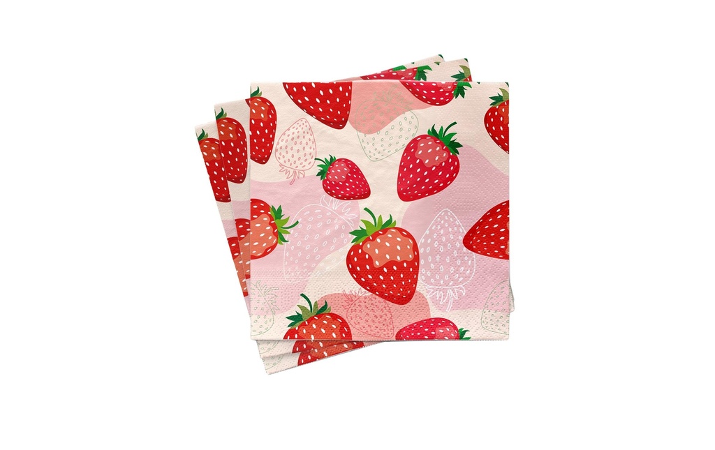 Chic Mic Serviettes à cocktail Framboises 33 cm x 33 cm, 1 Pièce/s