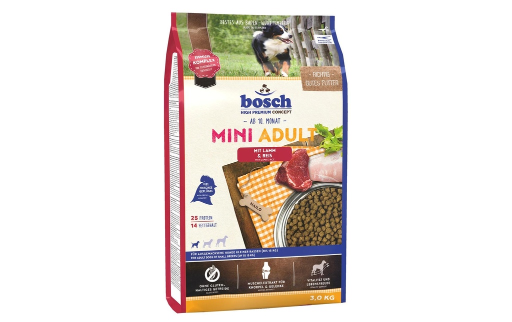Bosch Tiernahrung Alimentation sèche Mini Adult Agneau et riz, 3 kg