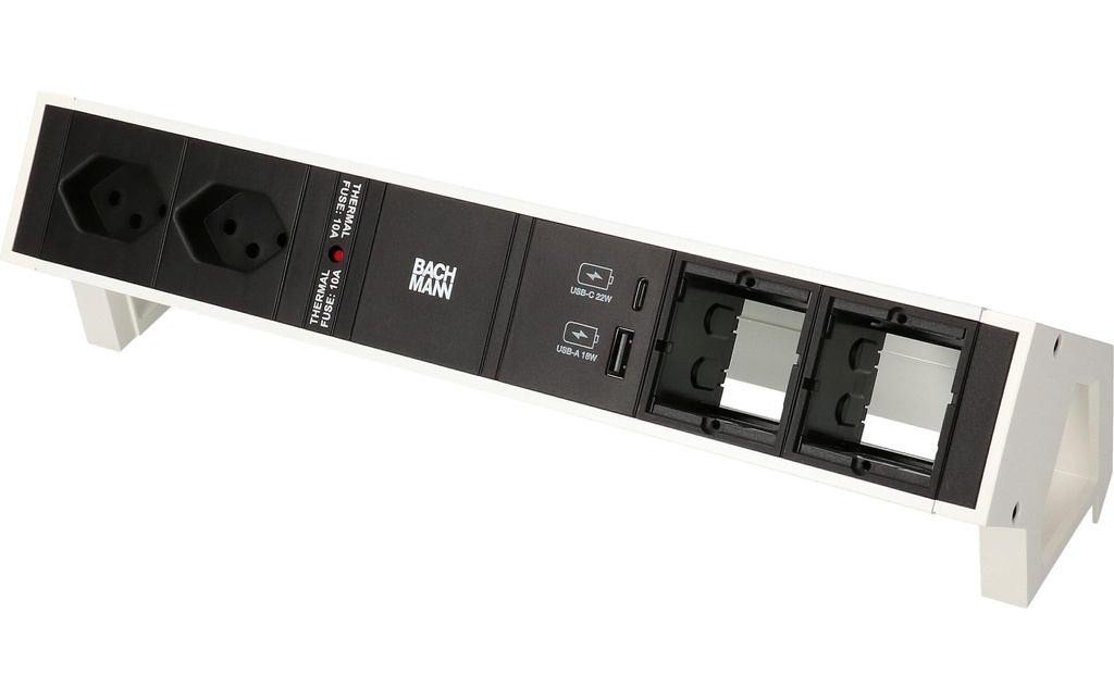 Bachmann Bloc multiprises de table DESK 2, 2x T13, 1x USB A/C, 2x Custom