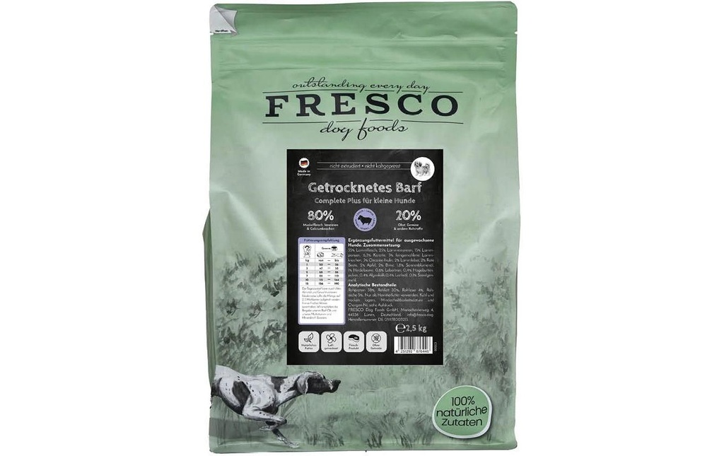 FRESCO Alimentation sèche BARF Complete Plus Lamb, 2.5 kg
