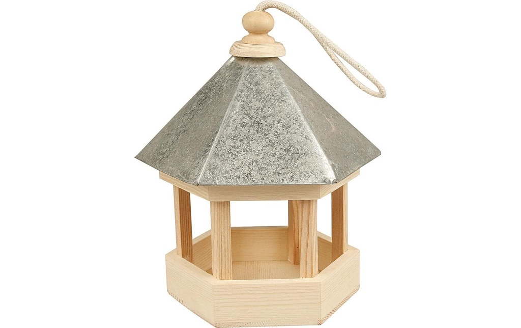 Creativ Company Article en bois Mangeoire pour oiseaux avec toit en zinc