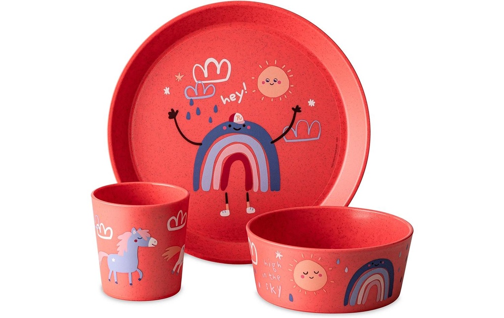 Koziol Service de table pour enfants CONNECT DREAMS coral red
