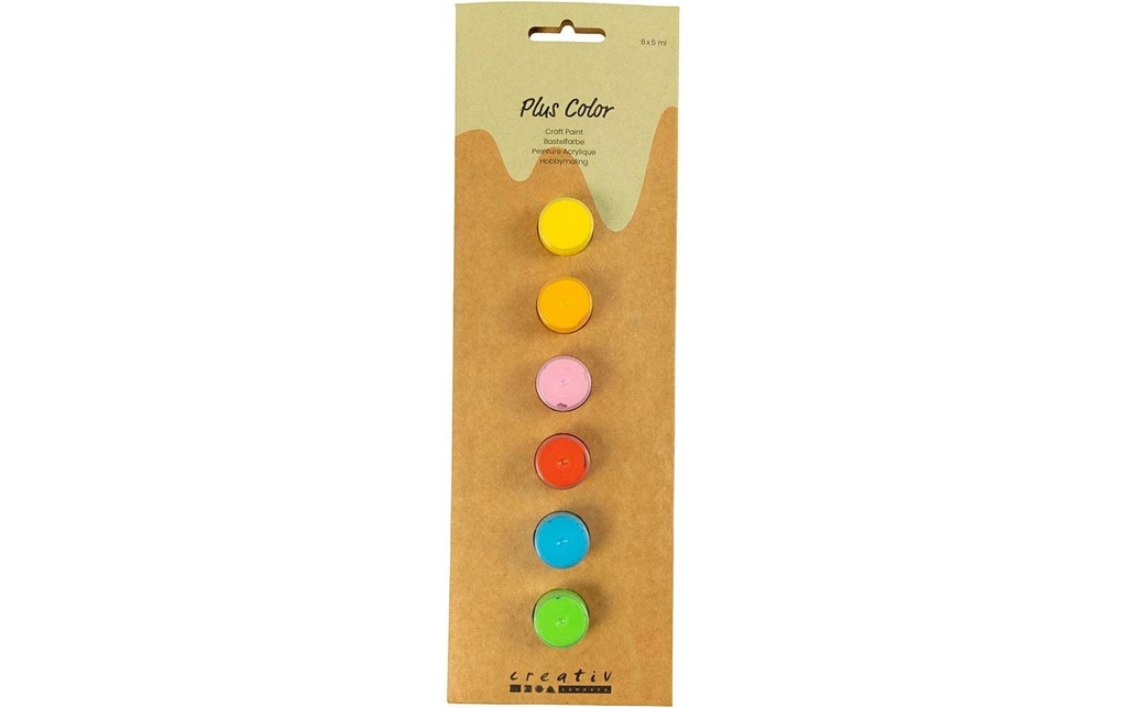 Creativ Company Peinture acrylique Peinture Hobby Plus Color 6 x 5 ml, Couleurs assorties