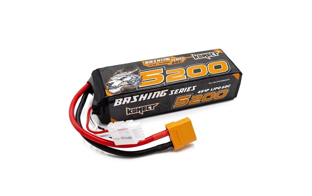 Konect Batterie RC LiPo 5200 mAh 14.8 V 60C Bashing Series