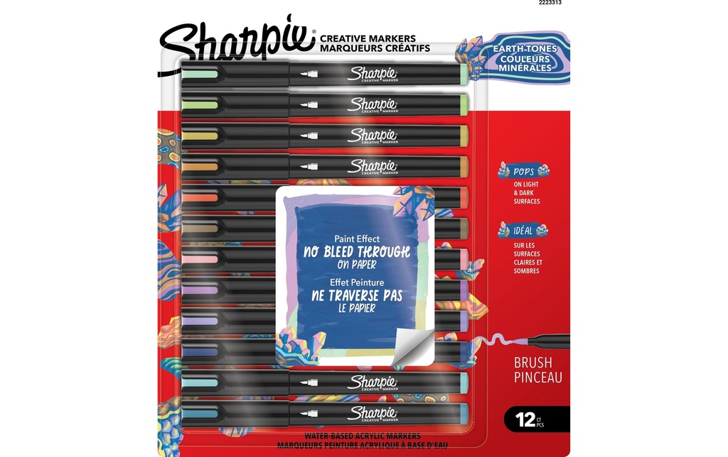 Sharpie Brushpen Acryl-Marker earth tones Lot de 12