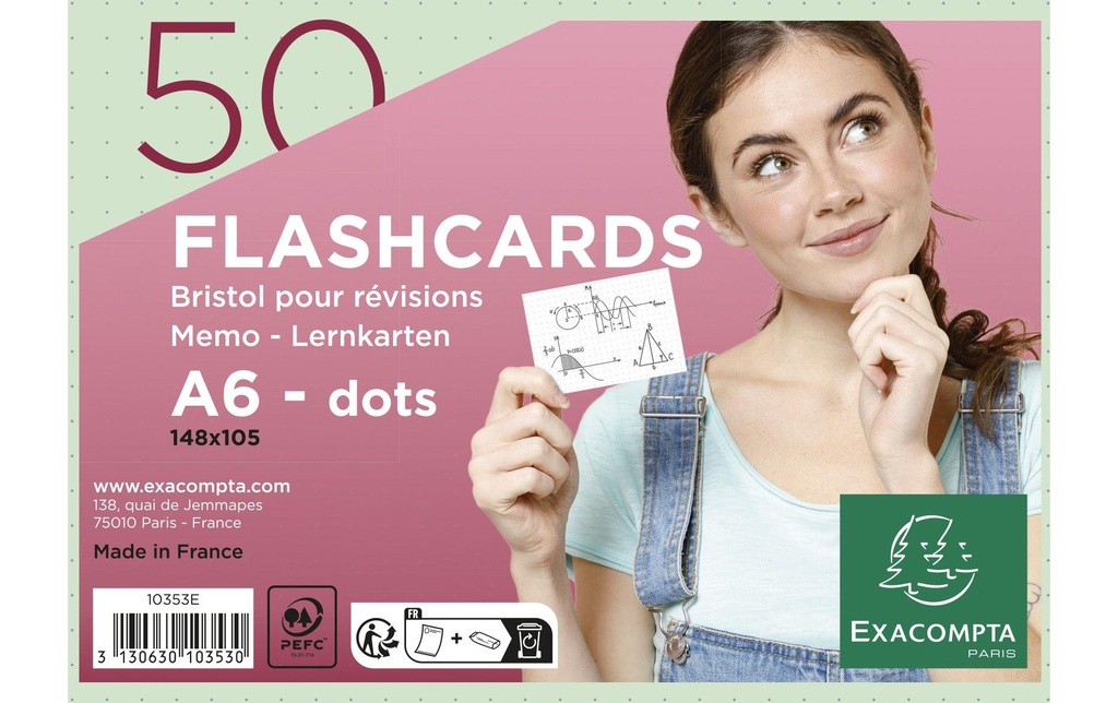 Exacompta Fiches Pois, Vert
