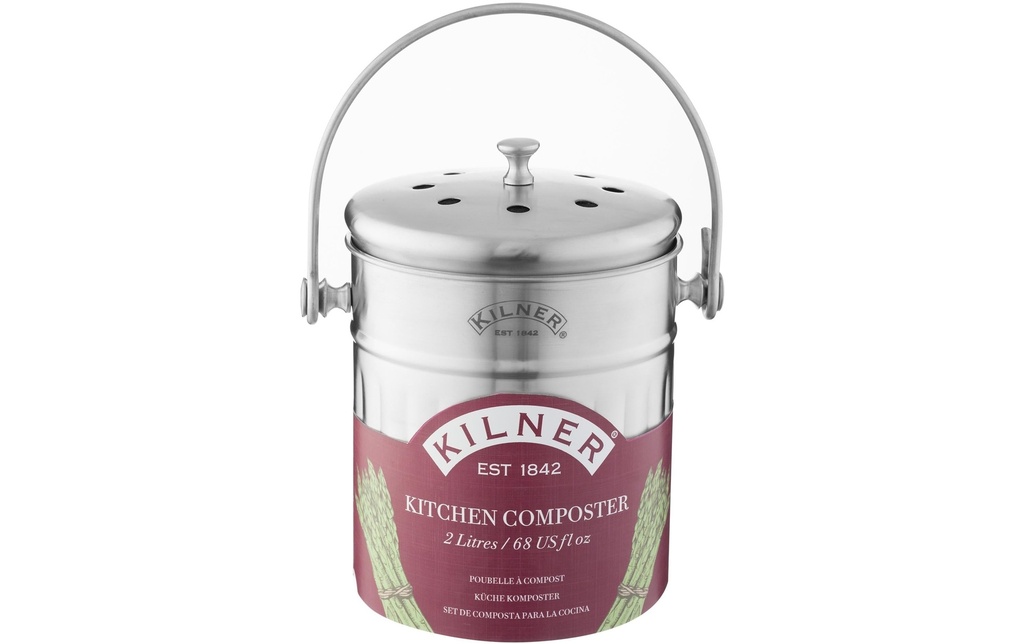 Kilner Seau à compost 2 l, Argenté