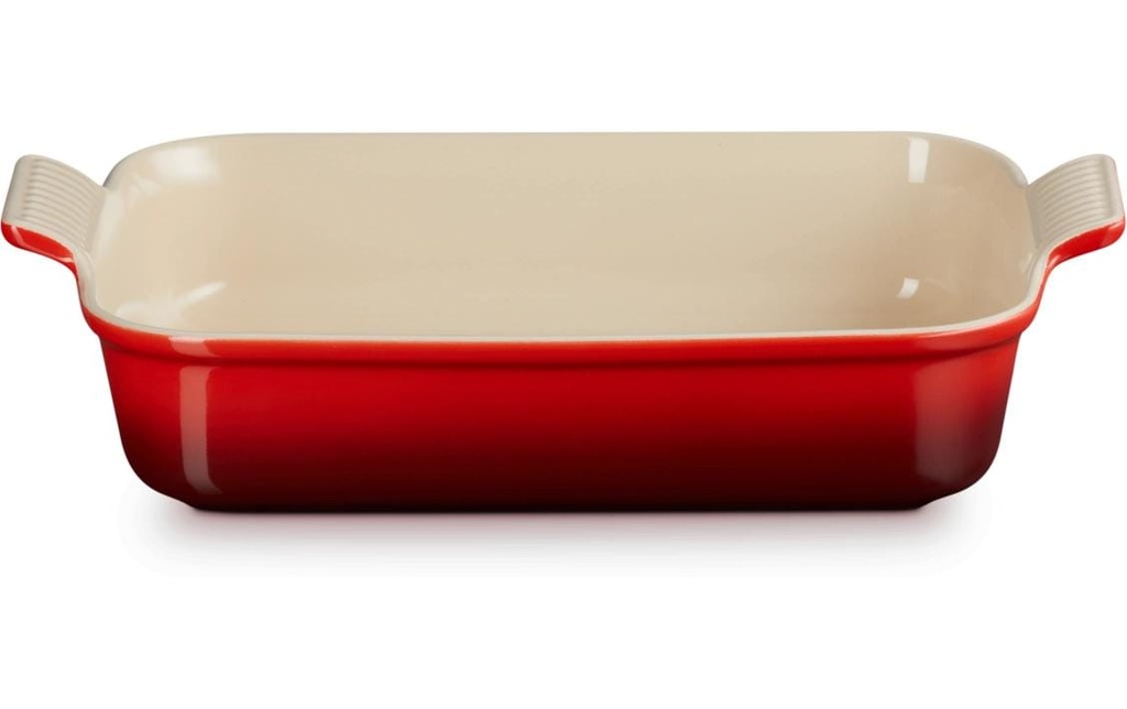 Le Creuset Plat à gratin Tradition, 32 cm Angulaire, Rouge cerise
