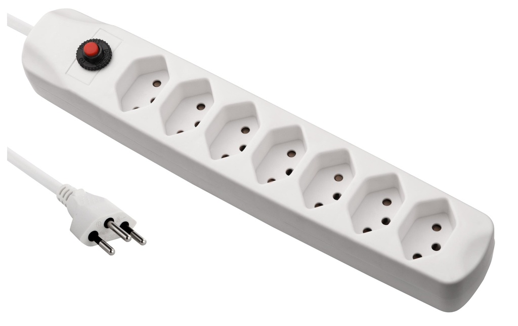 FURBER.power Bloc multiprises avec protection contre les surcharges 7x T13 Blanc