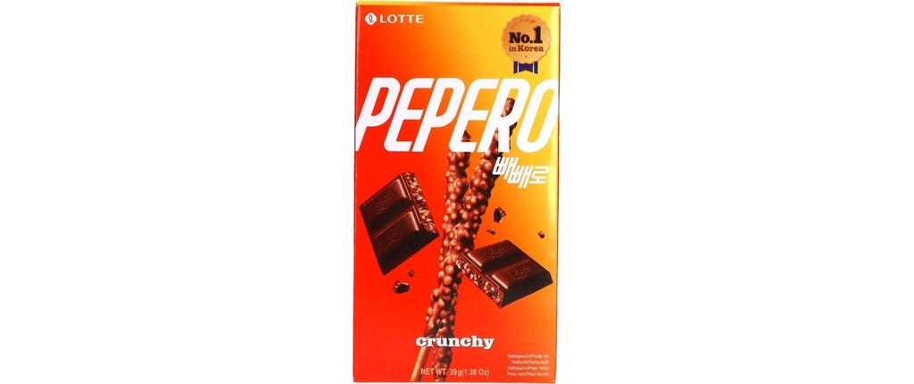 LOTTE Bâtonnets de biscuits Pepero Crunky 39 g