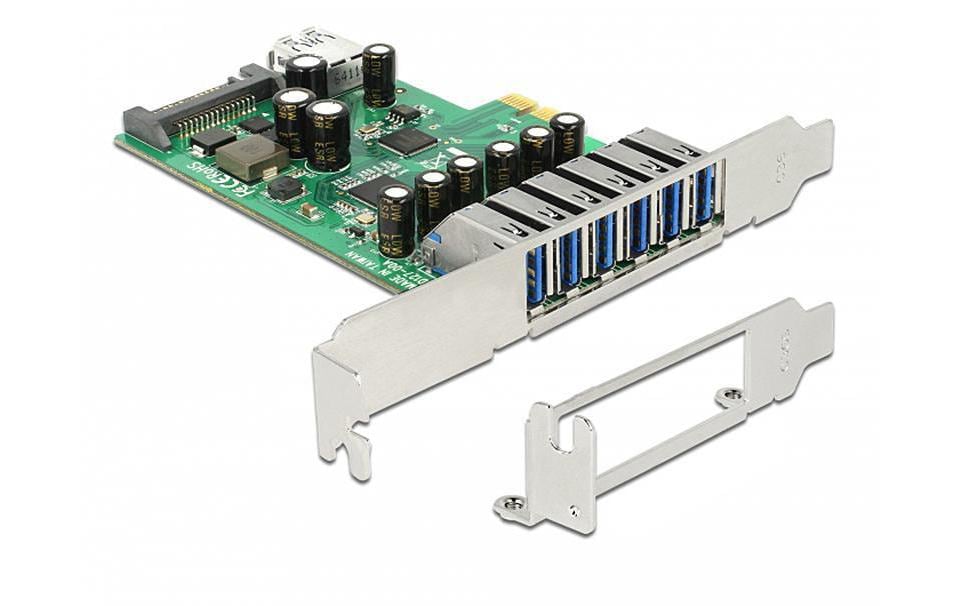 Delock Carte PCI Express 89377 USB 3.0 - 6x externe   1x interne