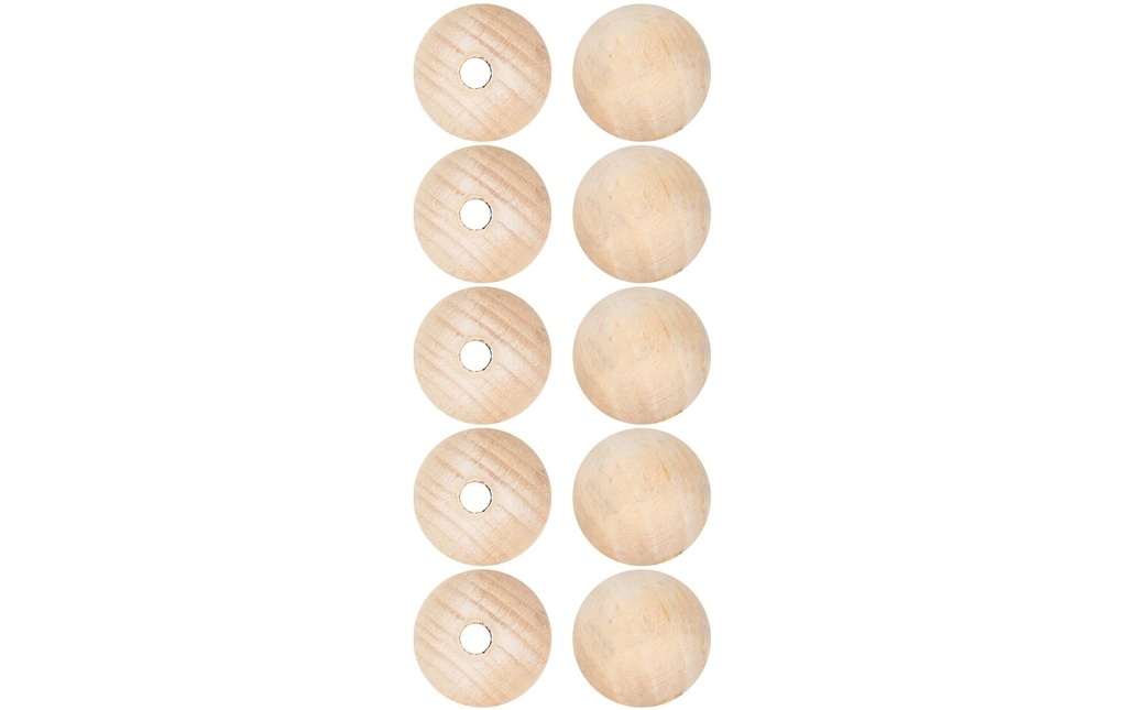 lalana Perles en bois Perles en bois 20 mm, 10 pièces