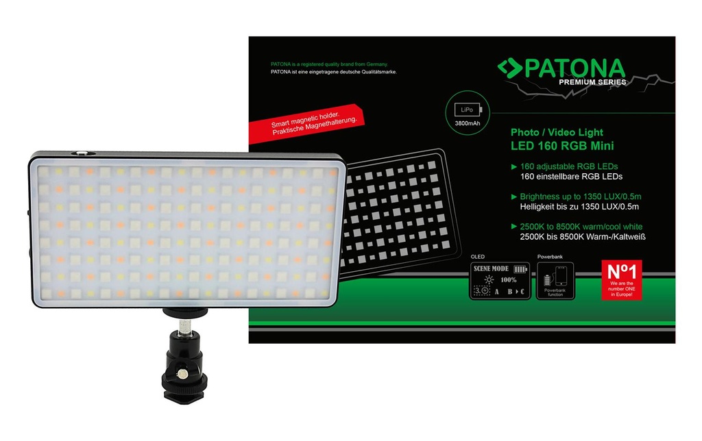 Patona Éclairage photo et vidéo LED Premium 160