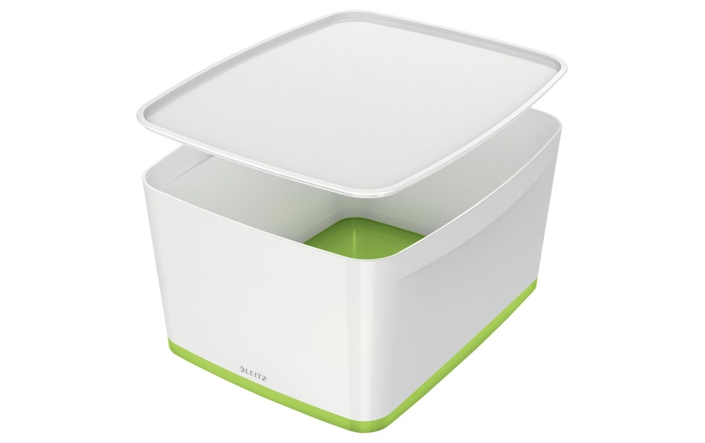 Leitz Boîte de rangement MyBox WOW Grand, vert; blanc, couvercle