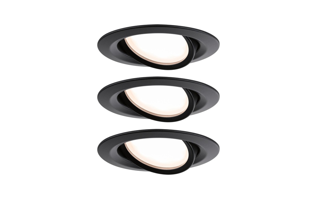 Paulmann Spot encastré LED Nova Plus Coin Set, 3 x 6W, 2700K, noir