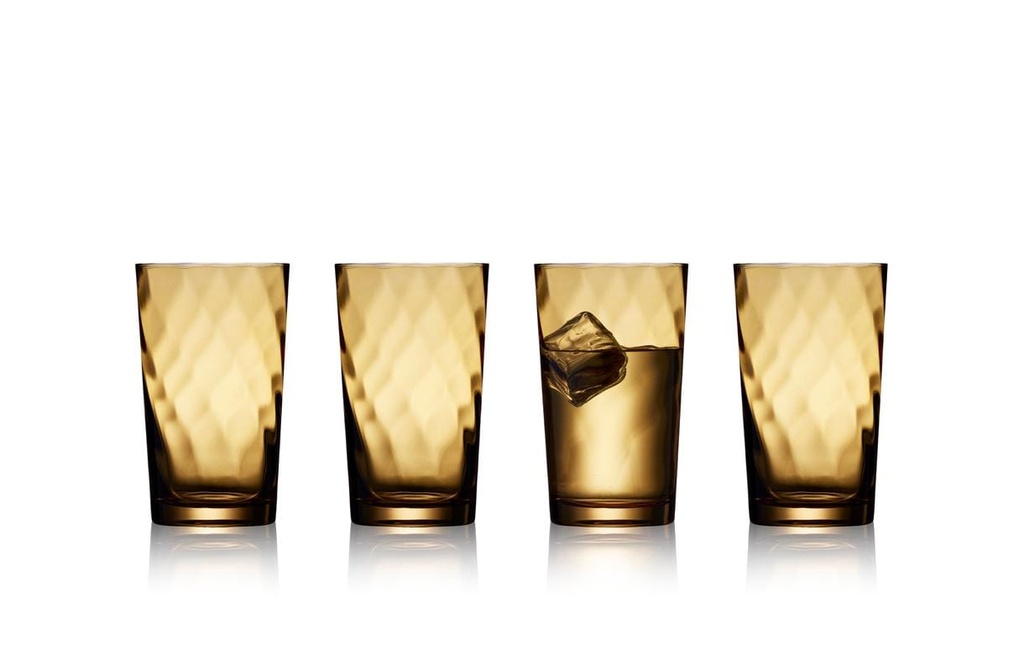 Lyngby Verre à long drink Vienne Marron, 4 pièces, 45 cl